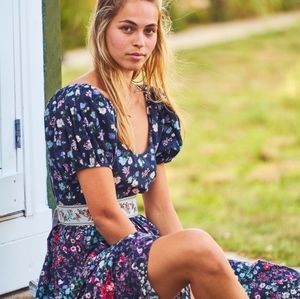 NWT LoveShackFancy x Free People Lais Midi Floral Puff Sleeve Dress